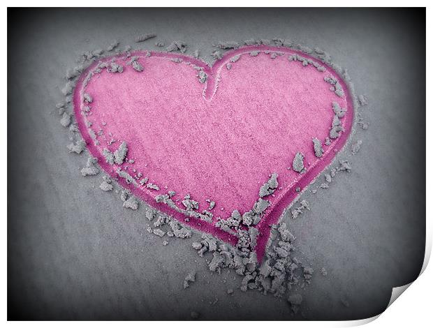 Pink Sand Heart Print by samantha bartlett