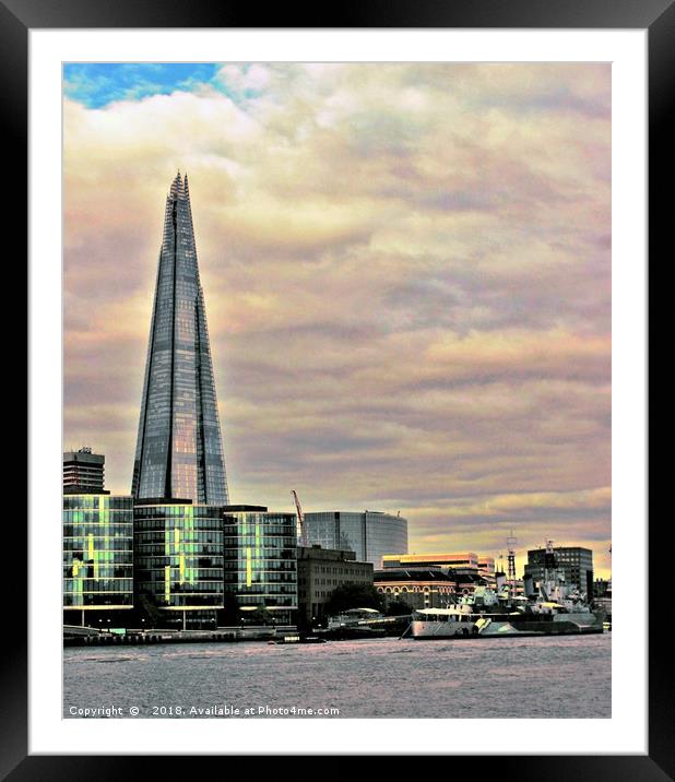 The Shard  Framed Mounted Print by Marie Castagnoli