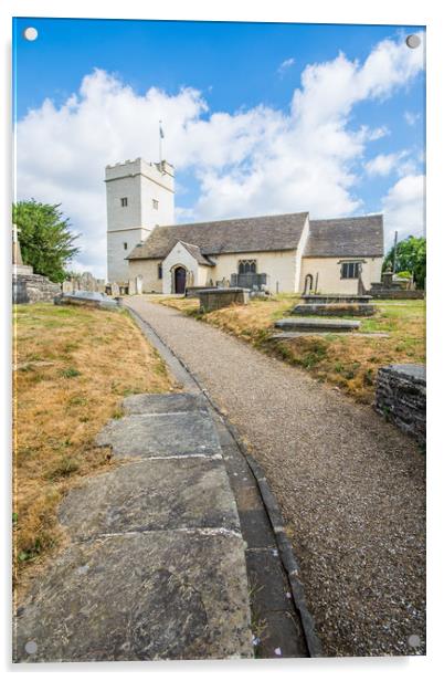 The Church Of St Sannan Bedwellty 1 Acrylic by Steve Purnell