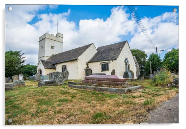 The Church Of St Sannan Bedwellty 2 Acrylic by Steve Purnell