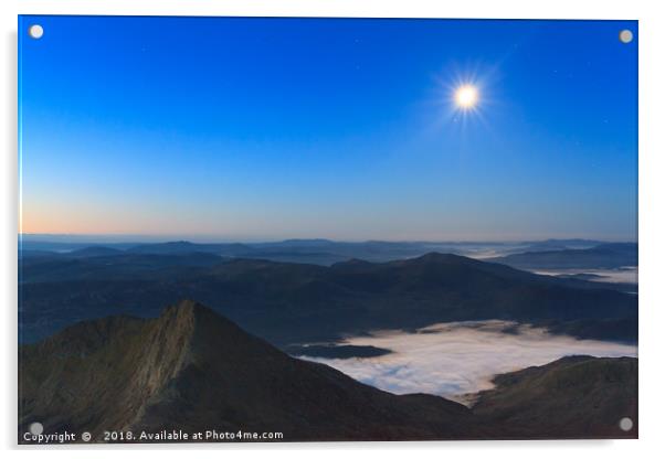 Moonrise over Snowdonia Acrylic by Vladimir Korolkov