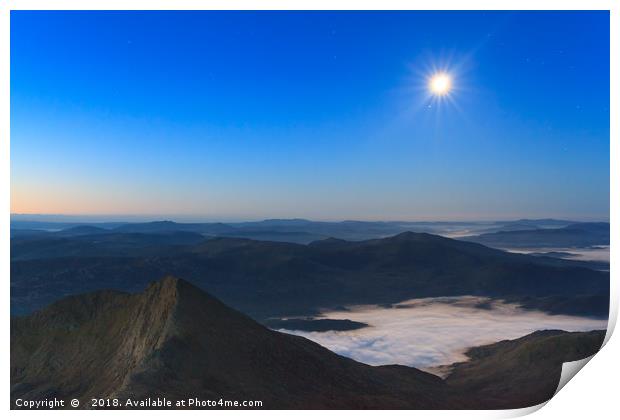 Moonrise over Snowdonia Print by Vladimir Korolkov