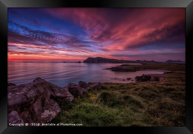 Sybil Head Sunset, Dingle Peninsula, Ireland Framed Print by Derek Daniel