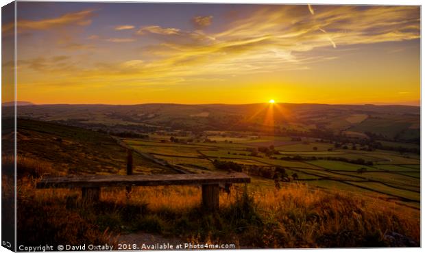Sun setting over the Pennines Canvas Print by David Oxtaby  ARPS