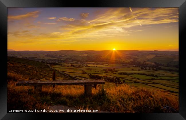 Sun setting over the Pennines Framed Print by David Oxtaby  ARPS