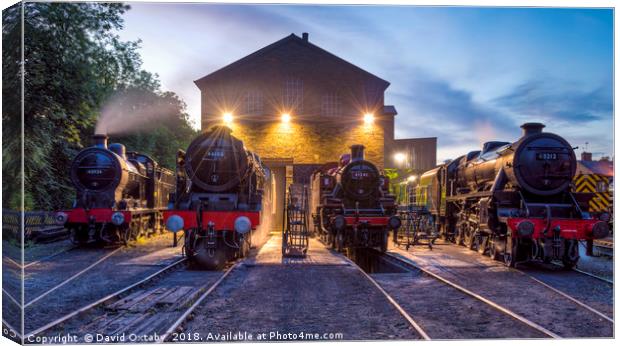 Haworth Shed on the KWVR Canvas Print by David Oxtaby  ARPS