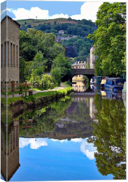 Rochdale Canal. Canvas Print by Irene Burdell