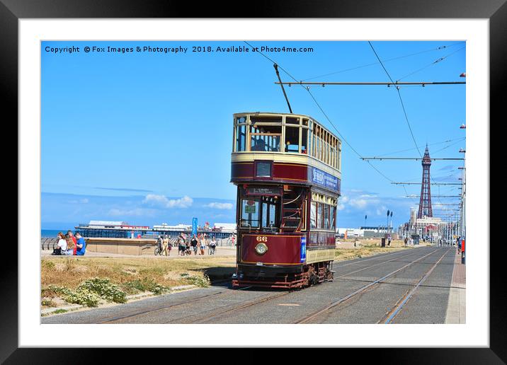 Blackpool Tram Framed Mounted Print by Derrick Fox Lomax