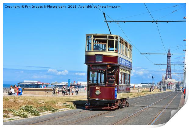 Blackpool Tram Print by Derrick Fox Lomax