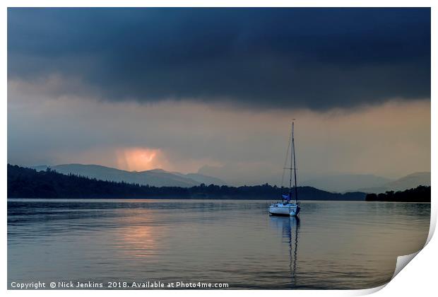 Evening on Lake Windermere Print by Nick Jenkins