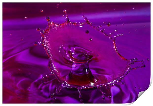 Water drops colliding Print by Tony Swain