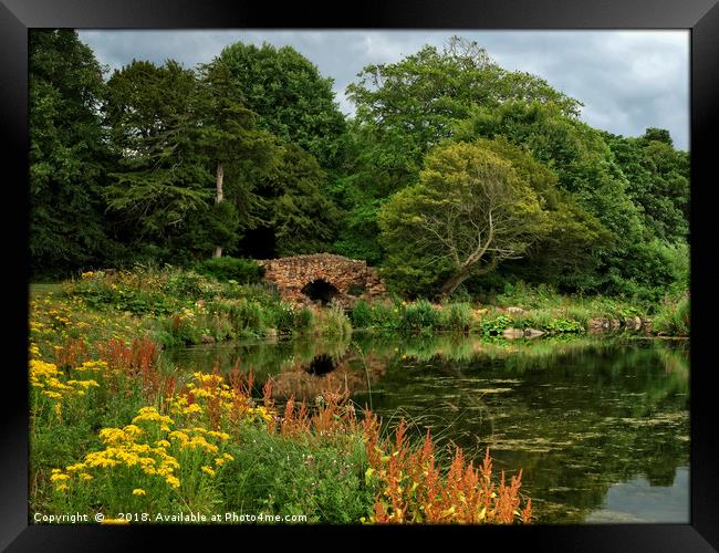"Little bridge by the Lake 2 " Framed Print by ROS RIDLEY