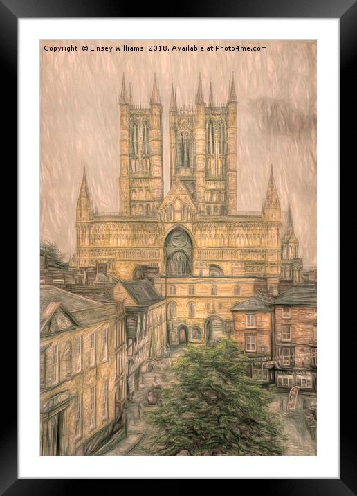 Lincoln Cathedral                           Framed Mounted Print by Linsey Williams
