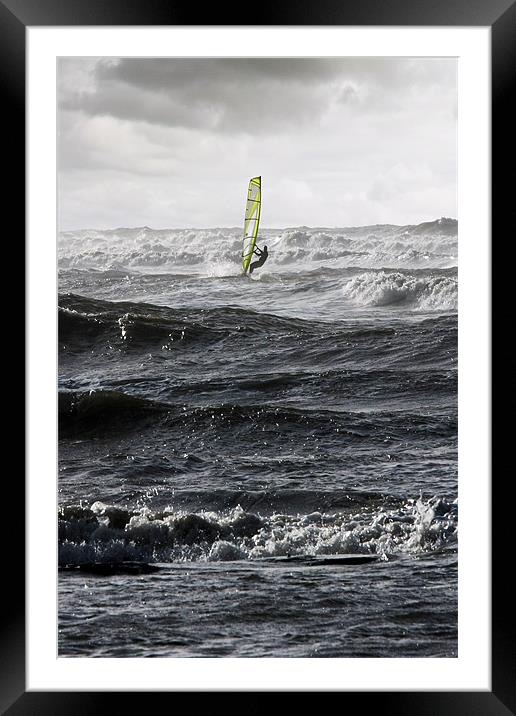 windsurfer Framed Mounted Print by Tony Bates