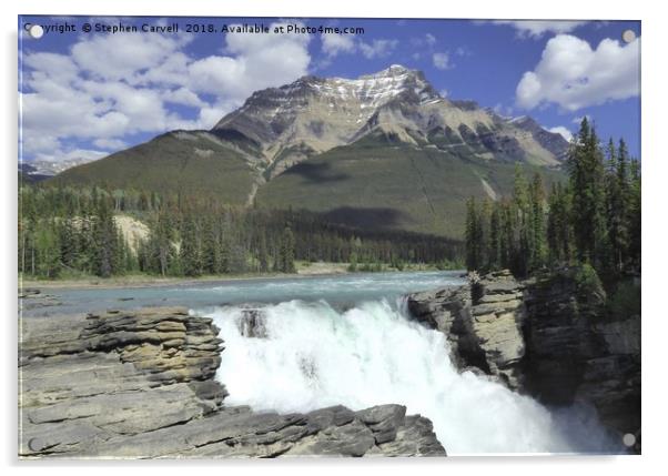 Athabasca Waterfalls, Jasper National Park, Canada Acrylic by Stephen Carvell