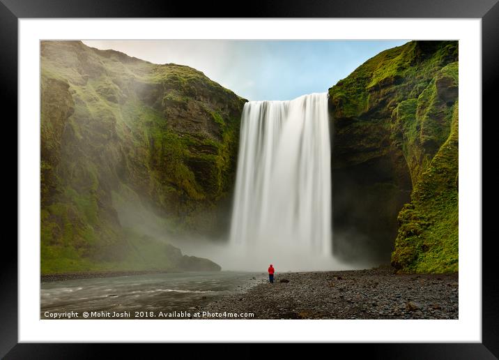 Skogafoss (Skógafoss) Framed Mounted Print by Mohit Joshi