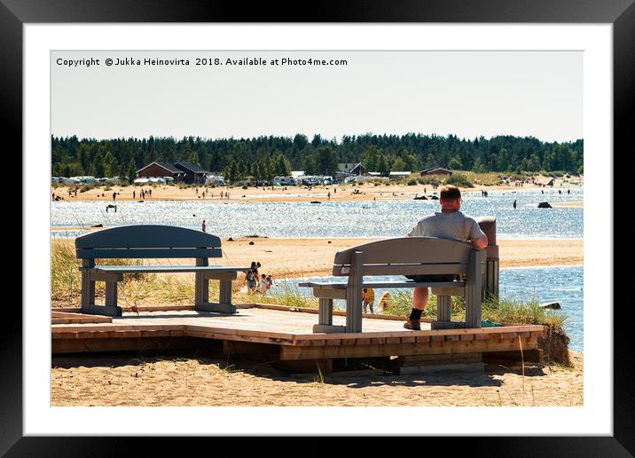 Sitting By The Beach Framed Mounted Print by Jukka Heinovirta