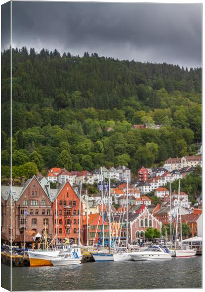 Bergen in Norway Canvas Print by Hamperium Photography