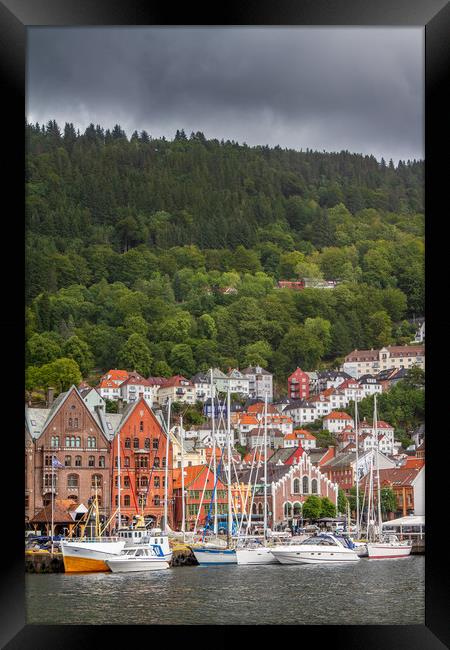 Bergen in Norway Framed Print by Hamperium Photography