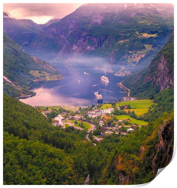 Geiranger in Norway Print by Hamperium Photography