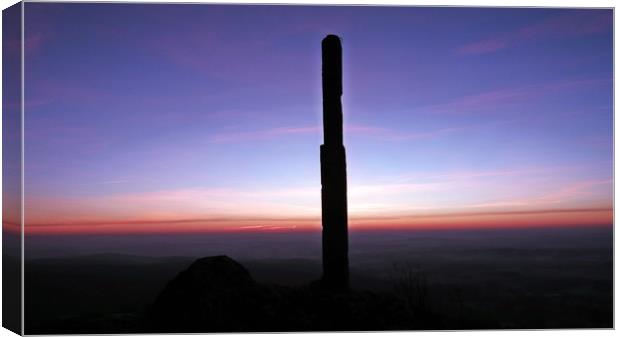 Sunrise in Mountains with Stone Column on Mount Zb Canvas Print by David Katrenčík