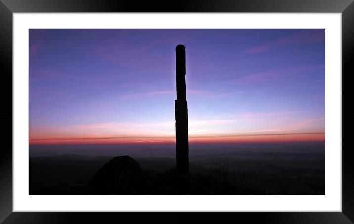 Sunrise in Mountains with Stone Column on Mount Zb Framed Mounted Print by David Katrenčík