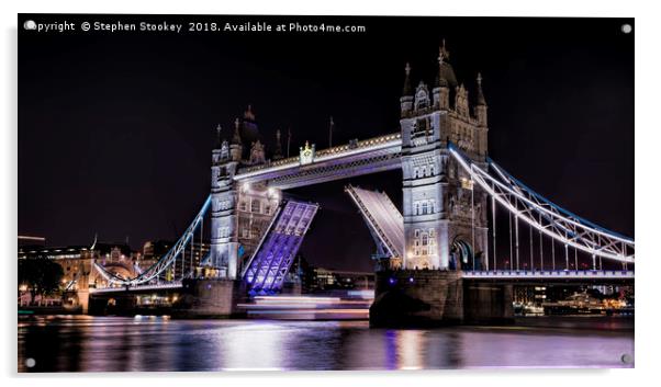 Tower Bridge Nights Acrylic by Stephen Stookey