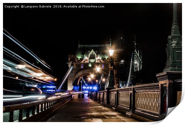 A night on Tower Bridge Print by Langiano Gabriele