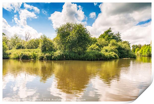 Norfolk Broads Trees in Reflection  Print by Heidi Hennessey