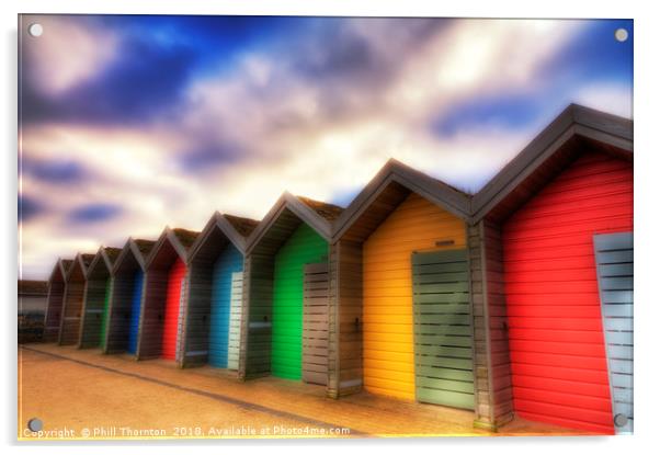 Blyth Beach Huts No. 2 Acrylic by Phill Thornton