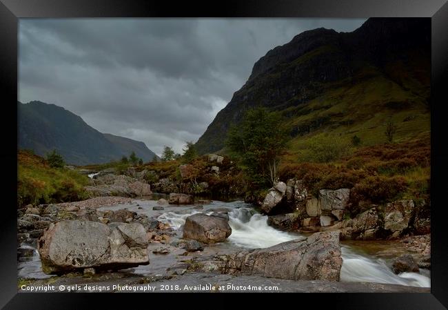 A stormy day in Glencoe, Scottish Highlands Framed Print by gels designs Photography