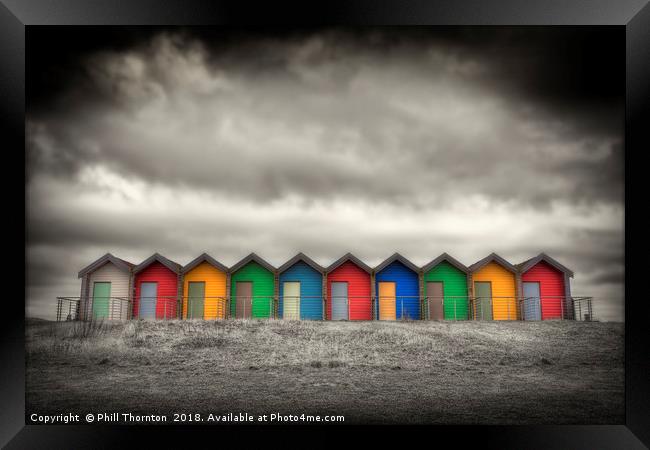 Blyth Beach Huts No. 3 Framed Print by Phill Thornton