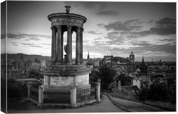Dugald Stewart Monument and Edinburgh Skyline Canvas Print by Gair Brisbane