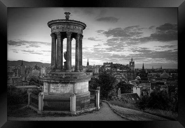 Dugald Stewart Monument and Edinburgh Skyline Framed Print by Gair Brisbane