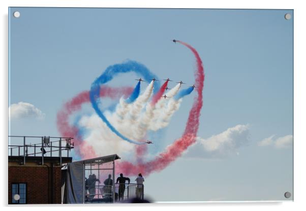 Red Arrows at the Royal International Air Tattoo 2 Acrylic by Philip Catleugh