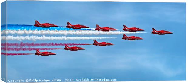 The Red Arrows at Their Best Canvas Print by Philip Hodges aFIAP ,