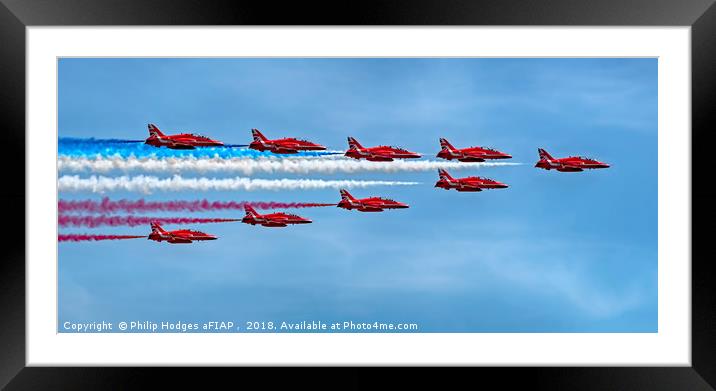The Red Arrows at Their Best Framed Mounted Print by Philip Hodges aFIAP ,