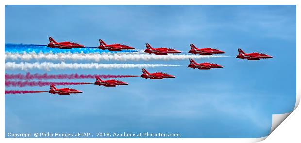 The Red Arrows at Their Best Print by Philip Hodges aFIAP ,