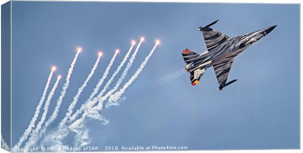 F-16AAM deploying Countermeasures 2018 Canvas Print by Philip Hodges aFIAP ,