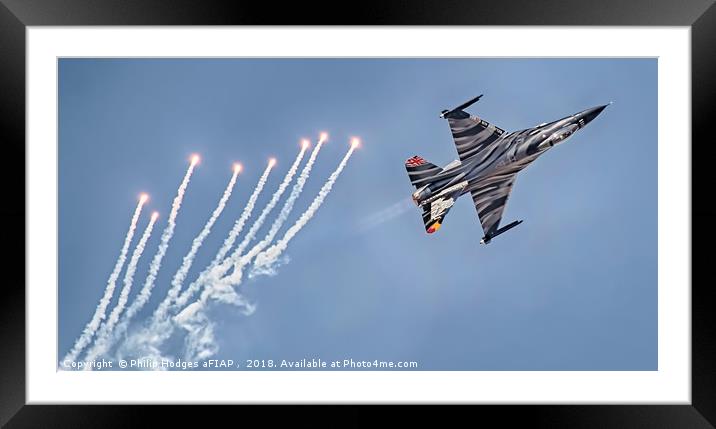F-16AAM deploying Countermeasures 2018 Framed Mounted Print by Philip Hodges aFIAP ,