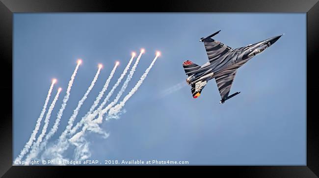 F-16AAM deploying Countermeasures 2018 Framed Print by Philip Hodges aFIAP ,