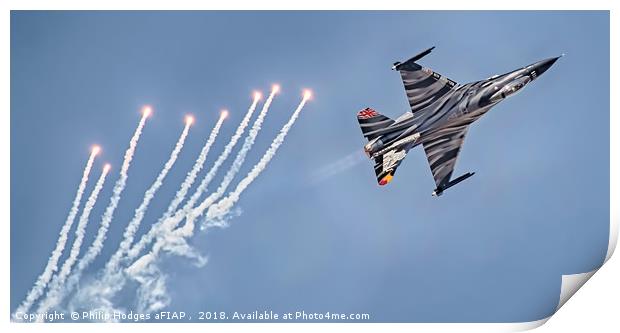 F-16AAM deploying Countermeasures 2018 Print by Philip Hodges aFIAP ,