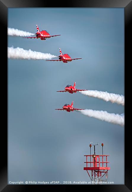 Red Arrows Pairs Crossover 2018 Framed Print by Philip Hodges aFIAP ,