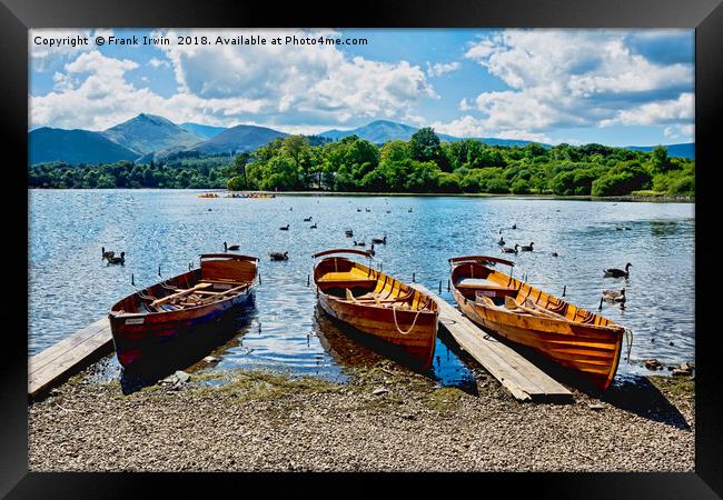 Moored rowing boats on Derwent Water Framed Print by Frank Irwin