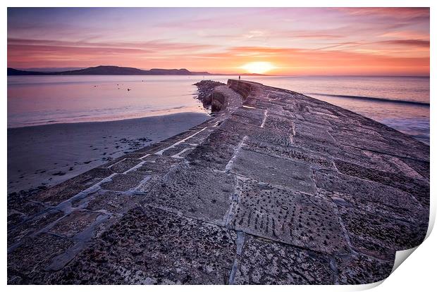 Lyme Regis Sunrise Print by Graham Custance