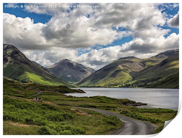 Walking To Wasdale Head Print by Reg K Atkinson