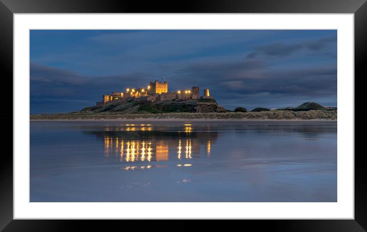 Castle reflections - Bamburgh Framed Mounted Print by Naylor's Photography