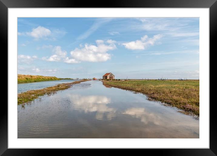 High tide at Thornham in Norfolk Framed Mounted Print by Gary Pearson