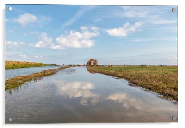 High tide at Thornham in Norfolk Acrylic by Gary Pearson