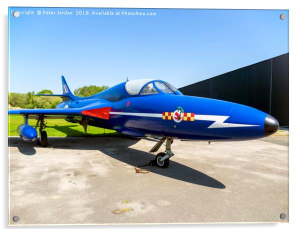 Hawker Hunter T7 two-seat trainer aircraft  on dis Acrylic by Peter Jordan